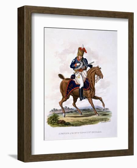 Uniform of a Private of the 15th or King's Light Dragoons (Hussars), from 'Costume of the British…-Charles Hamilton Smith-Framed Giclee Print