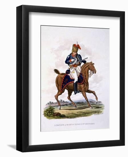 Uniform of a Private of the 15th or King's Light Dragoons (Hussars), from 'Costume of the British…-Charles Hamilton Smith-Framed Giclee Print