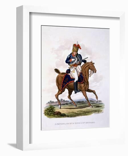 Uniform of a Private of the 15th or King's Light Dragoons (Hussars), from 'Costume of the British…-Charles Hamilton Smith-Framed Giclee Print