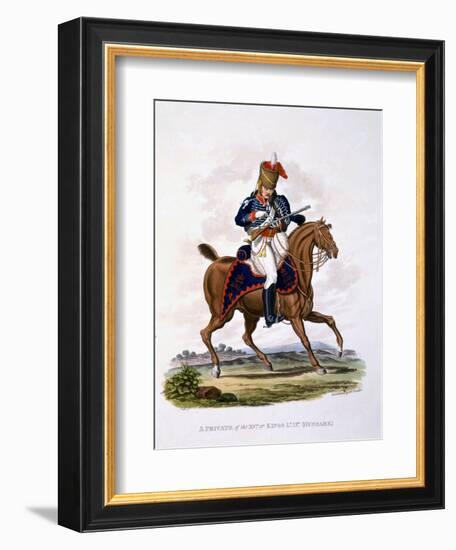 Uniform of a Private of the 15th or King's Light Dragoons (Hussars), from 'Costume of the British…-Charles Hamilton Smith-Framed Giclee Print