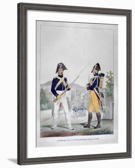 Uniform of the Royal Foot Gendarmes, France, 1823-Charles Etienne Pierre Motte-Framed Giclee Print