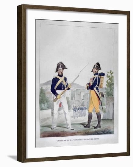 Uniform of the Royal Foot Gendarmes, France, 1823-Charles Etienne Pierre Motte-Framed Giclee Print