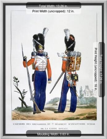 Uniform of the Swiss Grenadiers 7th Regiment of Infantry of the Royal Guard,  France, 1823' Giclee Print - Charles Etienne Pierre Motte | Art.com