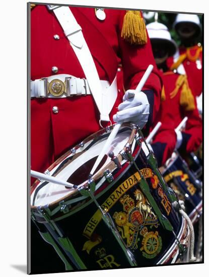 Uniformed Guardsman Playing Drum, Bermuda, Caribbean-Robin Hill-Mounted Photographic Print