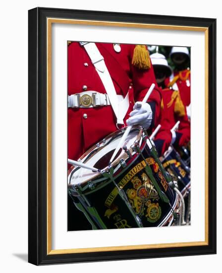 Uniformed Guardsman Playing Drum, Bermuda, Caribbean-Robin Hill-Framed Photographic Print