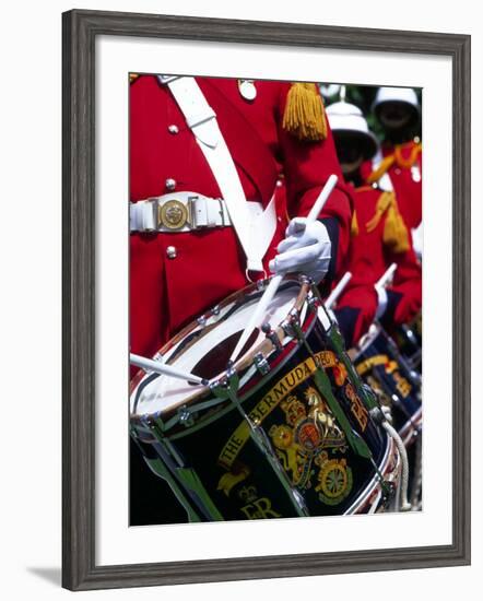 Uniformed Guardsman Playing Drum, Bermuda, Caribbean-Robin Hill-Framed Photographic Print