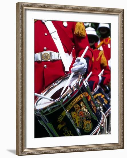 Uniformed Guardsman Playing Drum, Bermuda, Caribbean-Robin Hill-Framed Photographic Print