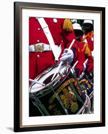 Uniformed Guardsman Playing Drum, Bermuda, Caribbean-Robin Hill-Framed Photographic Print