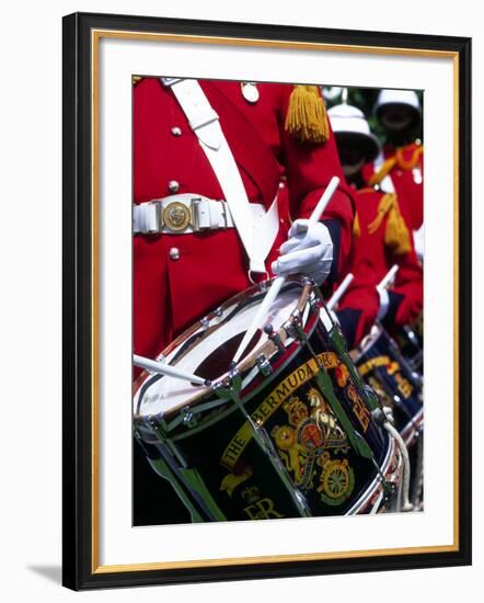 Uniformed Guardsman Playing Drum, Bermuda, Caribbean-Robin Hill-Framed Photographic Print