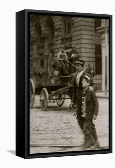 Uniformed Messengers-Lewis Wickes Hine-Framed Stretched Canvas
