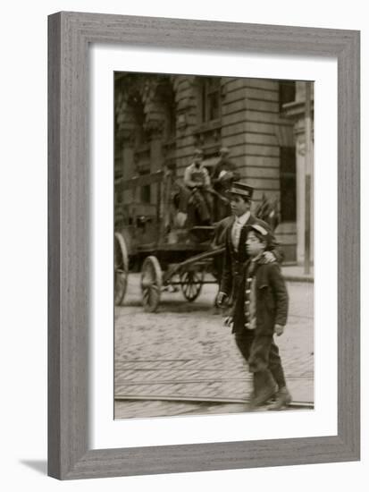 Uniformed Messengers-Lewis Wickes Hine-Framed Photo