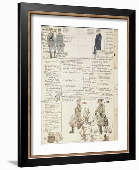 Uniforms of Kingdom of Italy, Color Plate, 1915-Quinto Cenni-Framed Premium Giclee Print