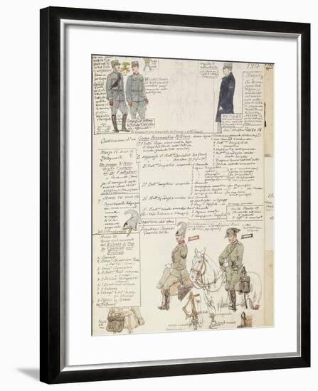 Uniforms of Kingdom of Italy, Color Plate, 1915-Quinto Cenni-Framed Giclee Print