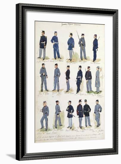 Uniforms of Municipal Financial Guards, 1860-1866-null-Framed Giclee Print