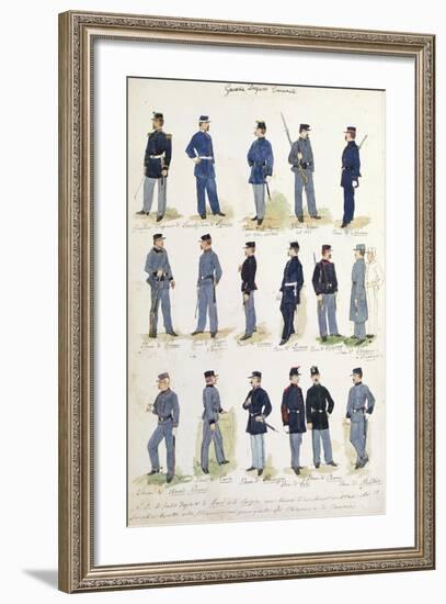 Uniforms of Municipal Financial Guards, 1860-1866-null-Framed Giclee Print