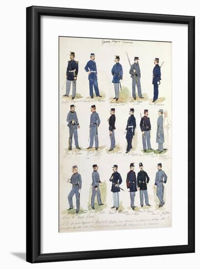 Uniforms of Municipal Financial Guards, 1860-1866-null-Framed Giclee Print
