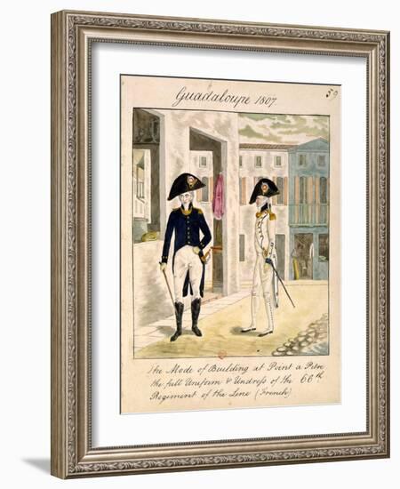 Uniforms of the 66Th Regiment of the Line in Pointe a Pitre, Guadeloupe in 1807 (W/C on Paper)-English School-Framed Giclee Print