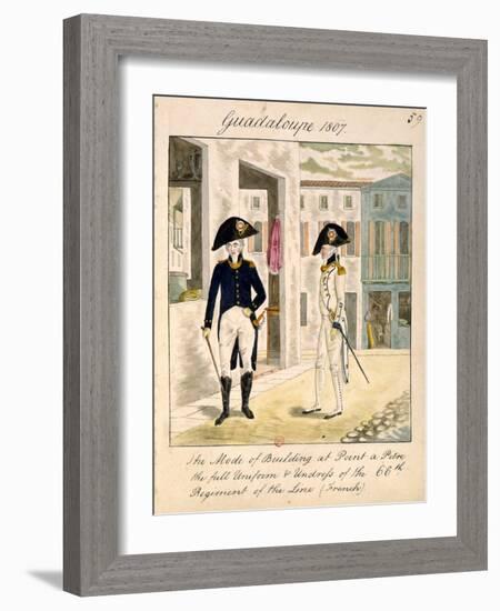 Uniforms of the 66Th Regiment of the Line in Pointe a Pitre, Guadeloupe in 1807 (W/C on Paper)-English School-Framed Giclee Print