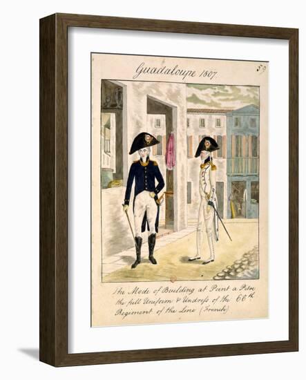 Uniforms of the 66Th Regiment of the Line in Pointe a Pitre, Guadeloupe in 1807 (W/C on Paper)-English School-Framed Giclee Print