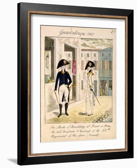 Uniforms of the 66Th Regiment of the Line in Pointe a Pitre, Guadeloupe in 1807 (W/C on Paper)-English School-Framed Giclee Print