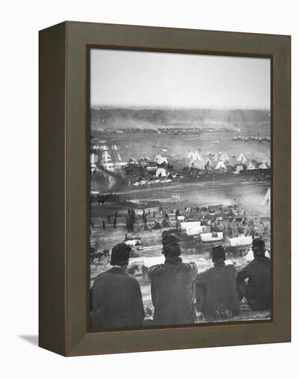 Union Army Supply Base at Cumberland Landing on the Pamunkey River, Virginia, May 1862-Mathew Brady-Framed Premier Image Canvas