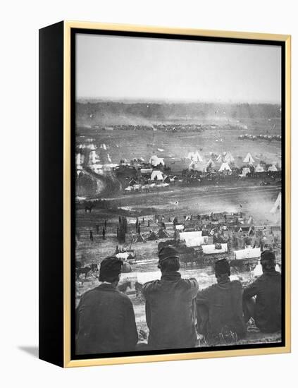 Union Army Supply Base at Cumberland Landing on the Pamunkey River, Virginia, May 1862-Mathew Brady-Framed Premier Image Canvas