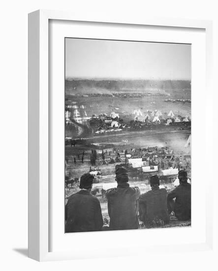 Union Army Supply Base at Cumberland Landing on the Pamunkey River, Virginia, May 1862-Mathew Brady-Framed Photographic Print