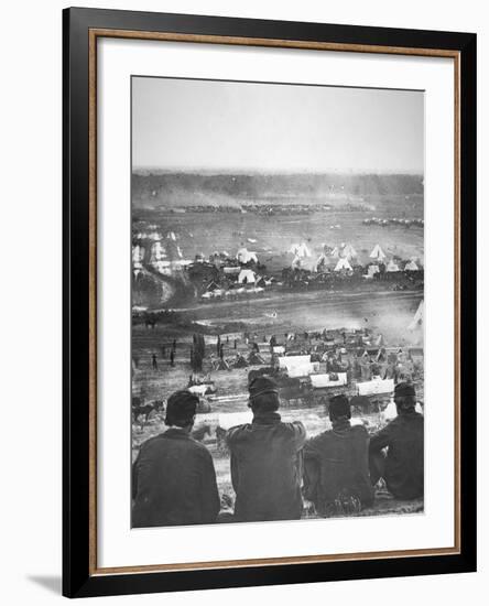 Union Army Supply Base at Cumberland Landing on the Pamunkey River, Virginia, May 1862-Mathew Brady-Framed Photographic Print