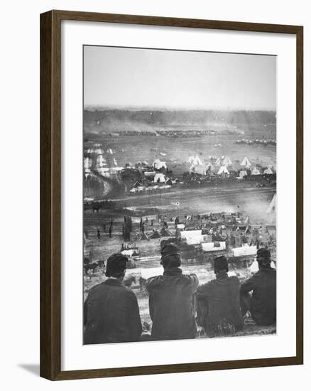 Union Army Supply Base at Cumberland Landing on the Pamunkey River, Virginia, May 1862-Mathew Brady-Framed Photographic Print