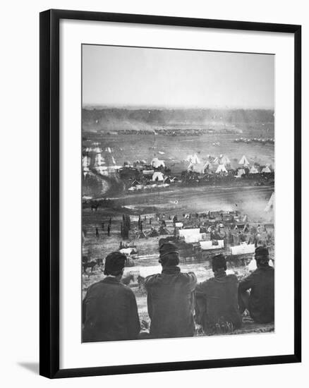 Union Army Supply Base at Cumberland Landing on the Pamunkey River, Virginia, May 1862-Mathew Brady-Framed Photographic Print