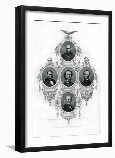 Union Civil War Admirals Winslow, Goldsborough, Du Pont, Dahlgren and Stringham, 1862-1867-J Rogers-Framed Giclee Print