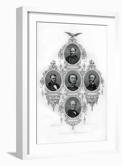 Union Civil War Admirals Winslow, Goldsborough, Du Pont, Dahlgren and Stringham, 1862-1867-J Rogers-Framed Giclee Print