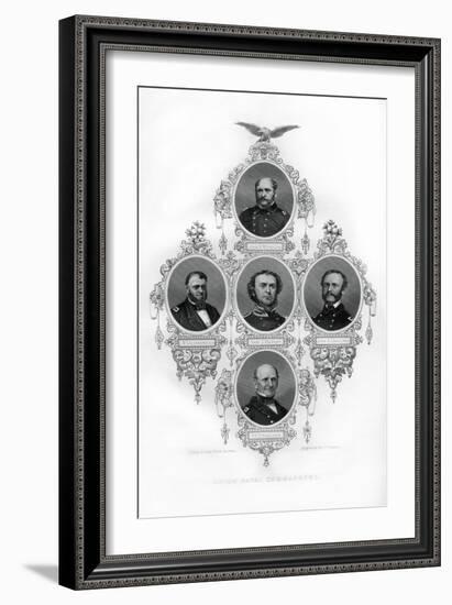 Union Civil War Admirals Winslow, Goldsborough, Du Pont, Dahlgren and Stringham, 1862-1867-J Rogers-Framed Giclee Print