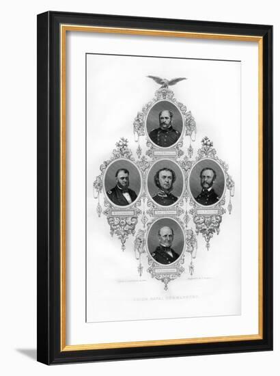 Union Civil War Admirals Winslow, Goldsborough, Du Pont, Dahlgren and Stringham, 1862-1867-J Rogers-Framed Giclee Print
