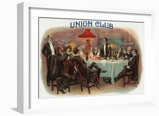 Union Club Brand Cigar Box Label-Lantern Press-Framed Art Print