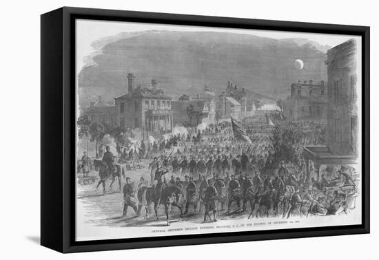 Union General Steven's Troops Enter Beaufort, South Carolina-Frank Leslie-Framed Stretched Canvas