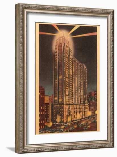 Union Guardian Trust Building at Night, Detroit, Michigan-null-Framed Art Print