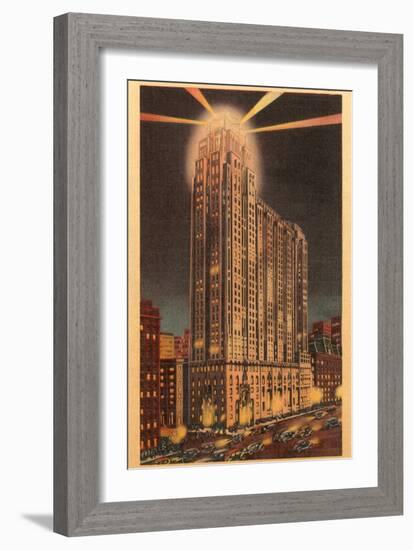 Union Guardian Trust Building at Night, Detroit, Michigan-null-Framed Art Print