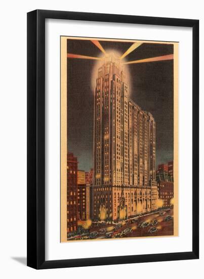 Union Guardian Trust Building at Night, Detroit, Michigan-null-Framed Art Print