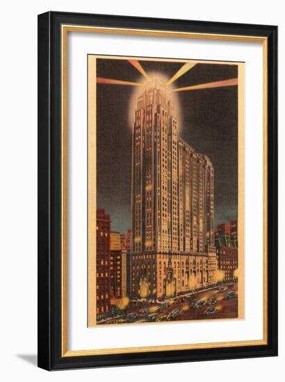 Union Guardian Trust Building at Night, Detroit, Michigan-null-Framed Art Print