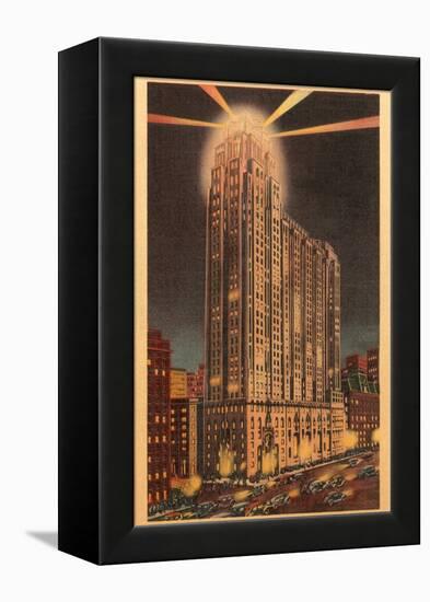 Union Guardian Trust Building at Night, Detroit, Michigan-null-Framed Stretched Canvas