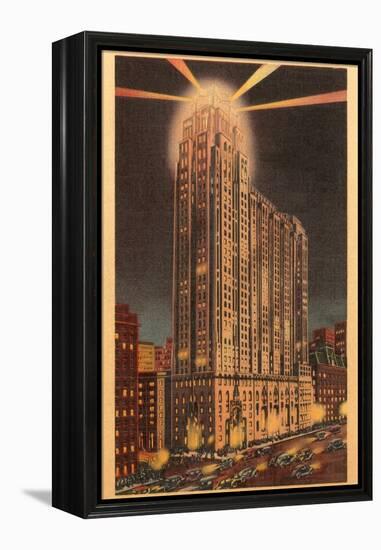 Union Guardian Trust Building at Night, Detroit, Michigan-null-Framed Stretched Canvas