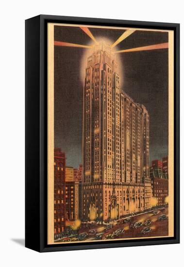 Union Guardian Trust Building at Night, Detroit, Michigan-null-Framed Stretched Canvas