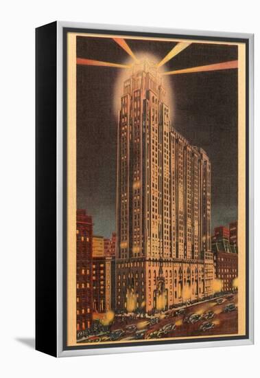Union Guardian Trust Building at Night, Detroit, Michigan-null-Framed Stretched Canvas
