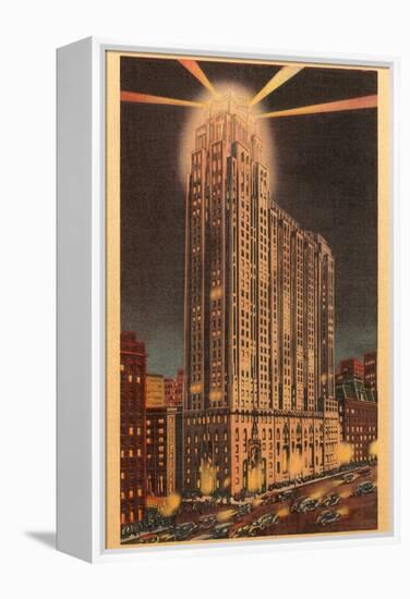 Union Guardian Trust Building at Night, Detroit, Michigan-null-Framed Stretched Canvas