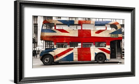 Union jack double-decker bus, London-Pangea Images-Framed Art Print