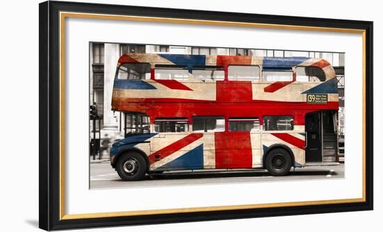 Union jack double-decker bus, London-Pangea Images-Framed Art Print