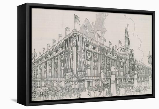 Union Jack Flags Flying from Selfridge's Department Store-English Photographer-Framed Premier Image Canvas