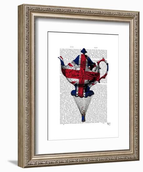 Union Jack Flying Teapot-Fab Funky-Framed Art Print