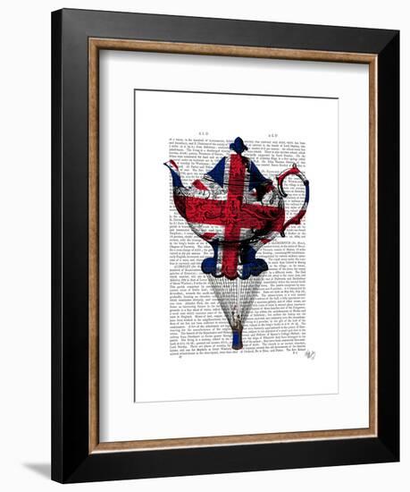 Union Jack Flying Teapot-Fab Funky-Framed Art Print